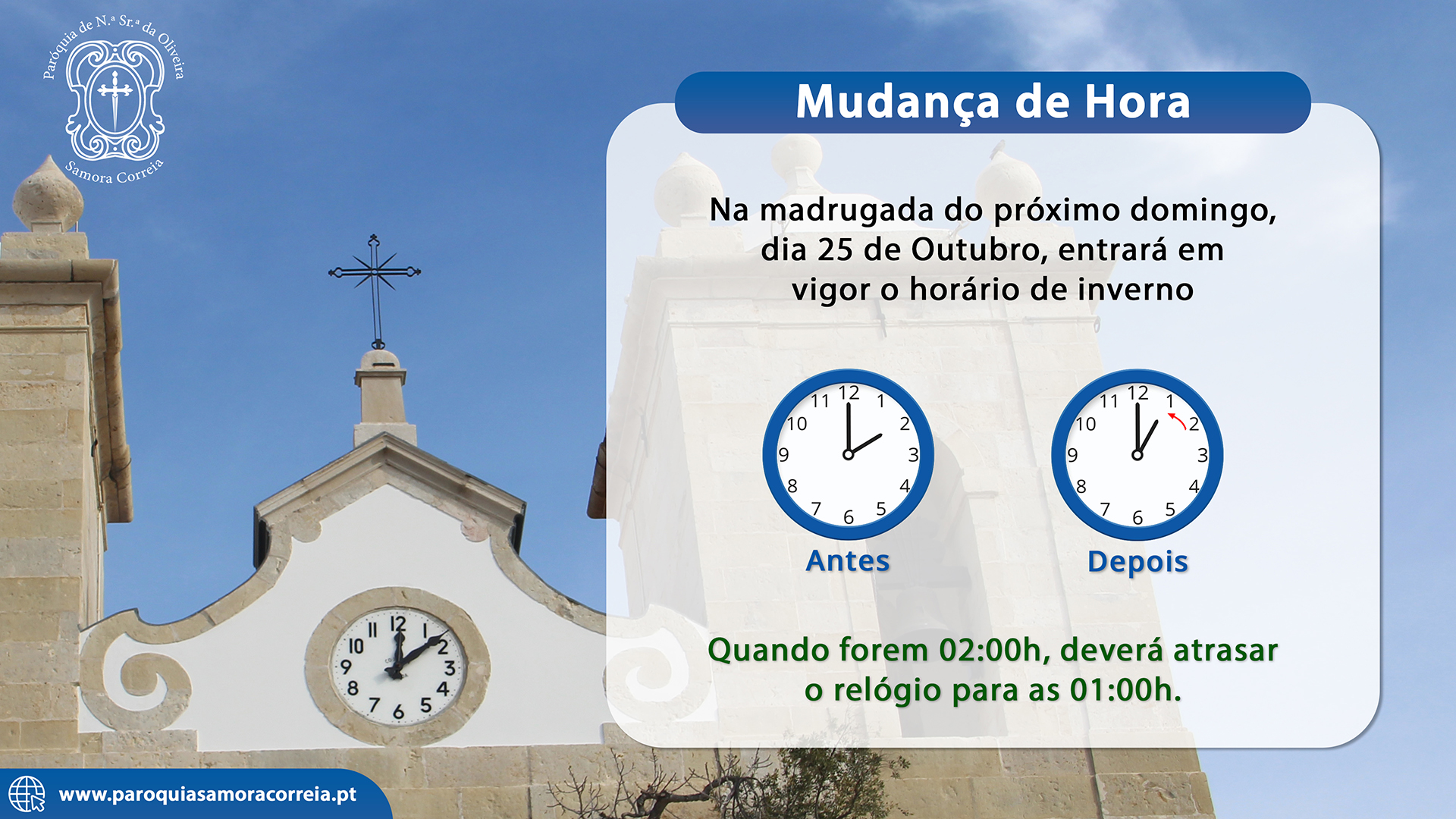 Mudança da Hora – Horário de Inverno